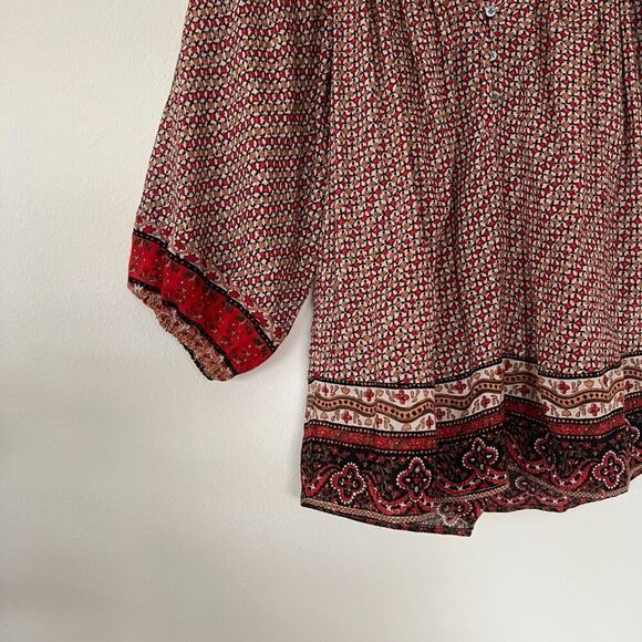 Joie Cotton Boho Printed Blouse - Picture 2 of 7